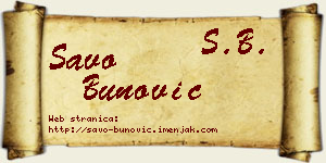 Savo Bunović vizit kartica